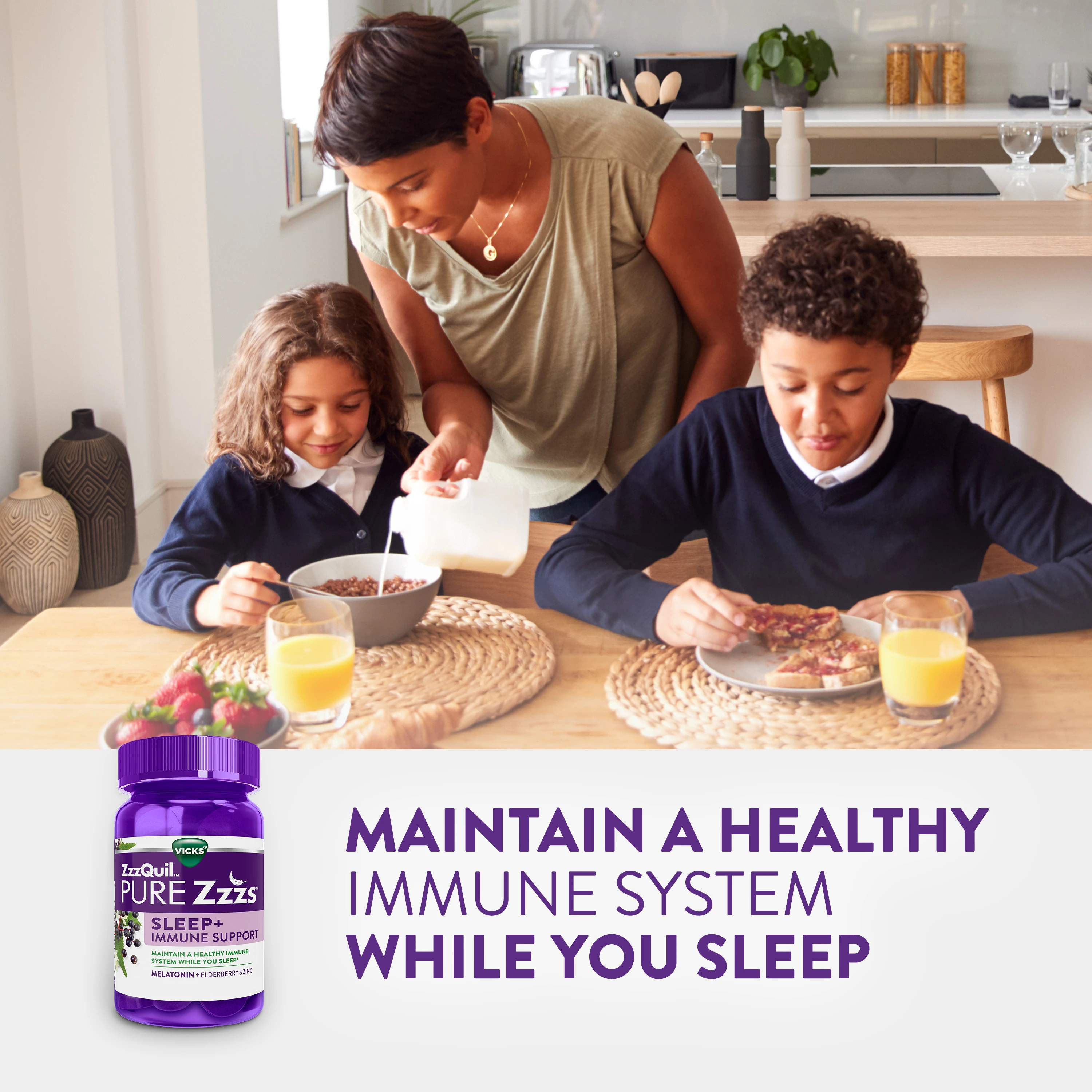 Immune system support sleep gummies with melatonin